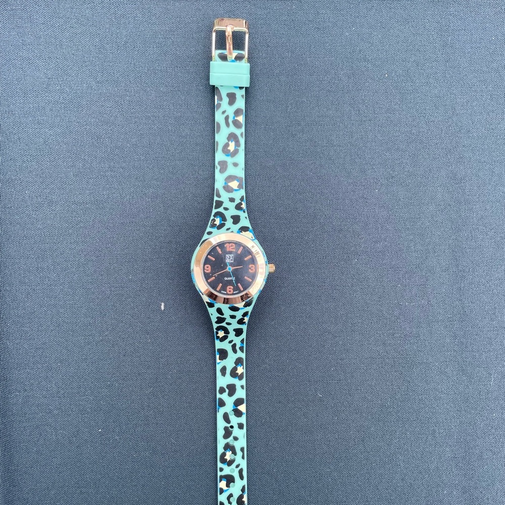 Turquoise Leopard New York and Company NY&C Watch ( needs replacement battery )